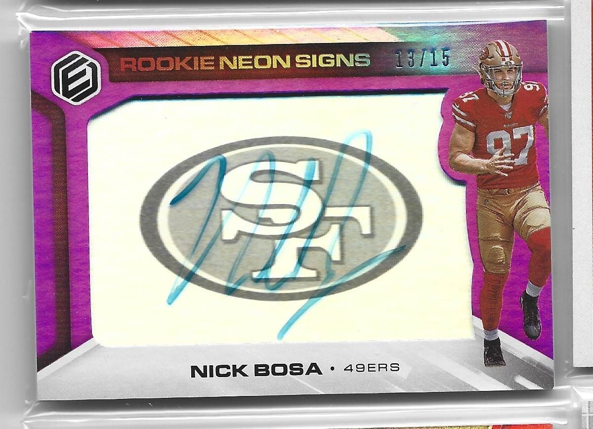 Nick Bosa Panini Elements Rookie Neon Signs #NB Base