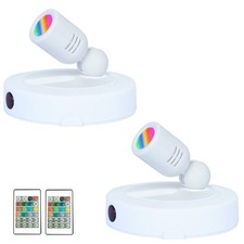 Indoor LED Spotlight Battery Operated RGBW Remote 12 Colors Timer White