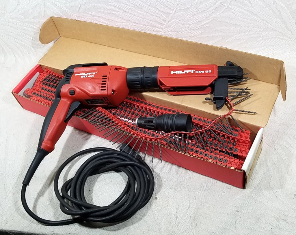 HILTI SD45 CORDED DRYWALL SCREW GUN DRILL w/SMI 55 & SD-C 6 SCREWS (Works)
