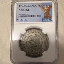Mexico 1960 1 Peso Silver Coin NGC Genuine KM# 459 Certified 8681048-162