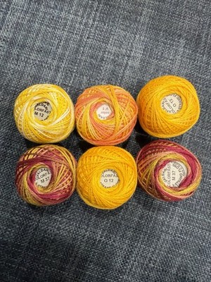 Valdani Perle Cotton Thread Lot 6 Sunflower Yellow Gold Variegated Colorfast
