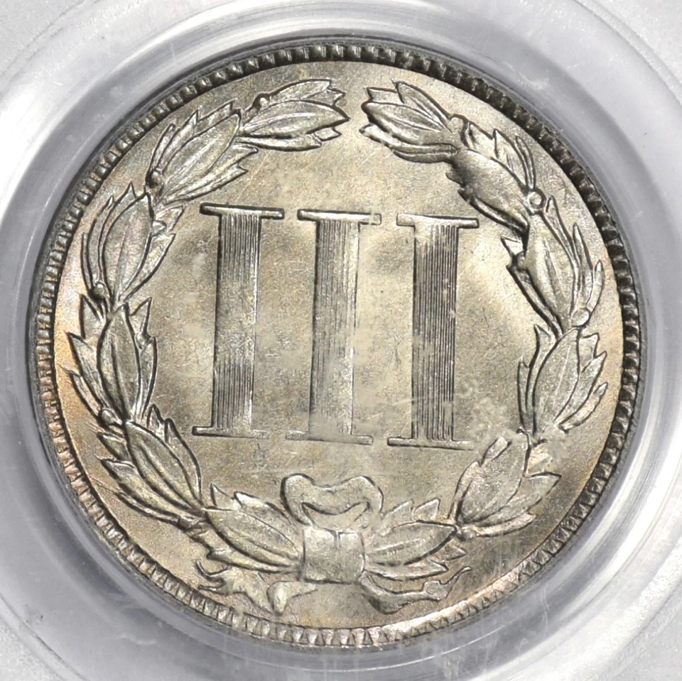 1870 3 CENT NICKEL 3CN ~ PCGS MS64 ~ GREAT LUSTER! - Image 3 of 4