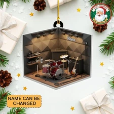 Personalized Music Studio Christmas Ornament, Recording Studio Ornament Decor