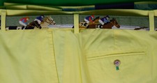 "Hand-Needlepoint Horse Racing Belt" Sz 34 3/4"