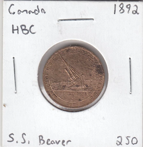 1892 Canada HBC Token - S.S. Beaver  A18