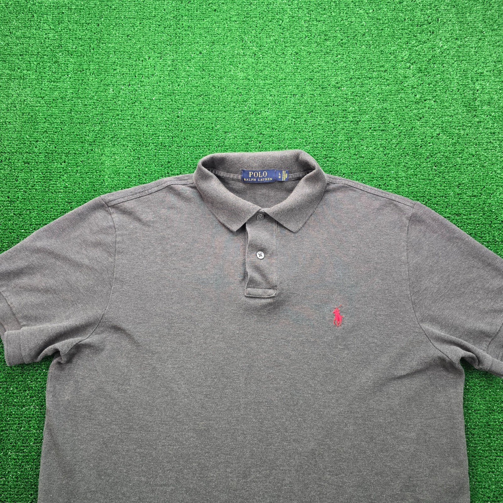 Polo Ralph Lauren Polo Shirt Men Large Gray Short Sleeve Preppy Golf Casual thumbnail 2