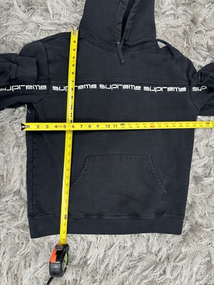 Supreme Text Striped Hooded Sweatshirt Wrap Around Hoodie Size