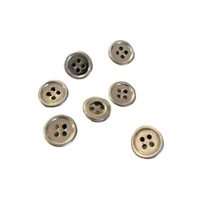 Vintage set of 7 gold metal look 4 hole buttons sewing craft