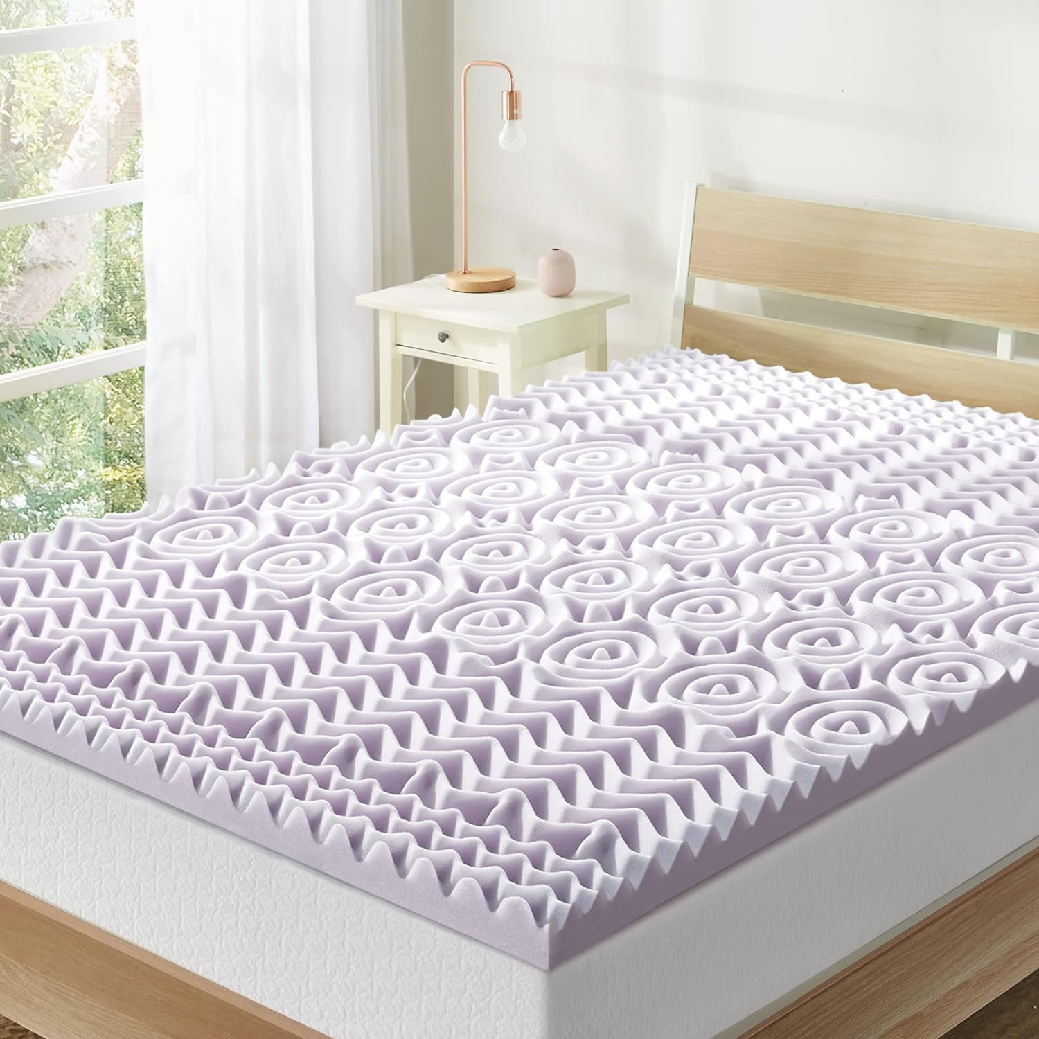 2 Inch 5-Zone Memory Foam, Soothing Lavender Infusion, Full Mattress Topper