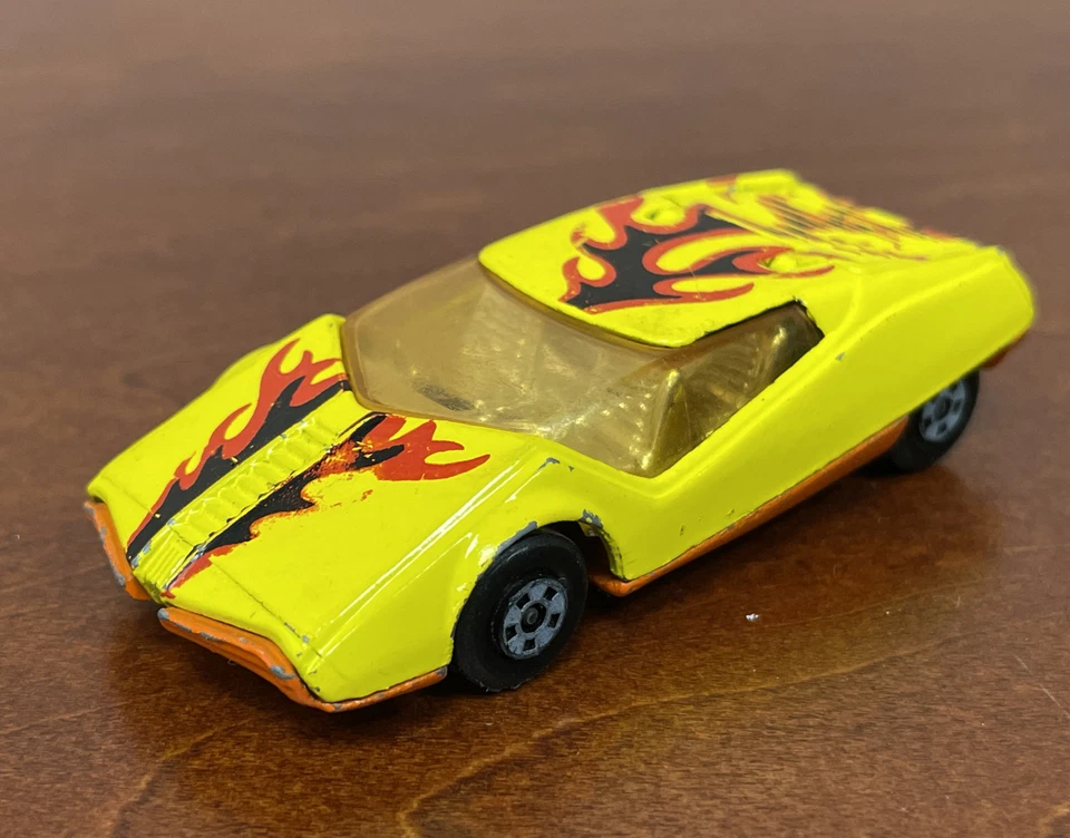 1973 Lesney MATCHBOX SuperFast No.33 Datsun 126X Yellow & Orange w/ Flames - Image 2 of 4