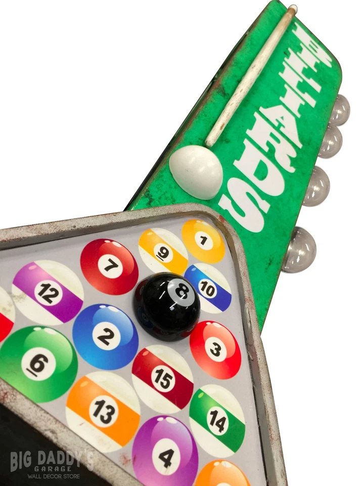 BILLIARDS Double Sided Sign W/ LED Lights, Garage Home Bar Man Cave Bar Pool Pub - Image 2 of 4