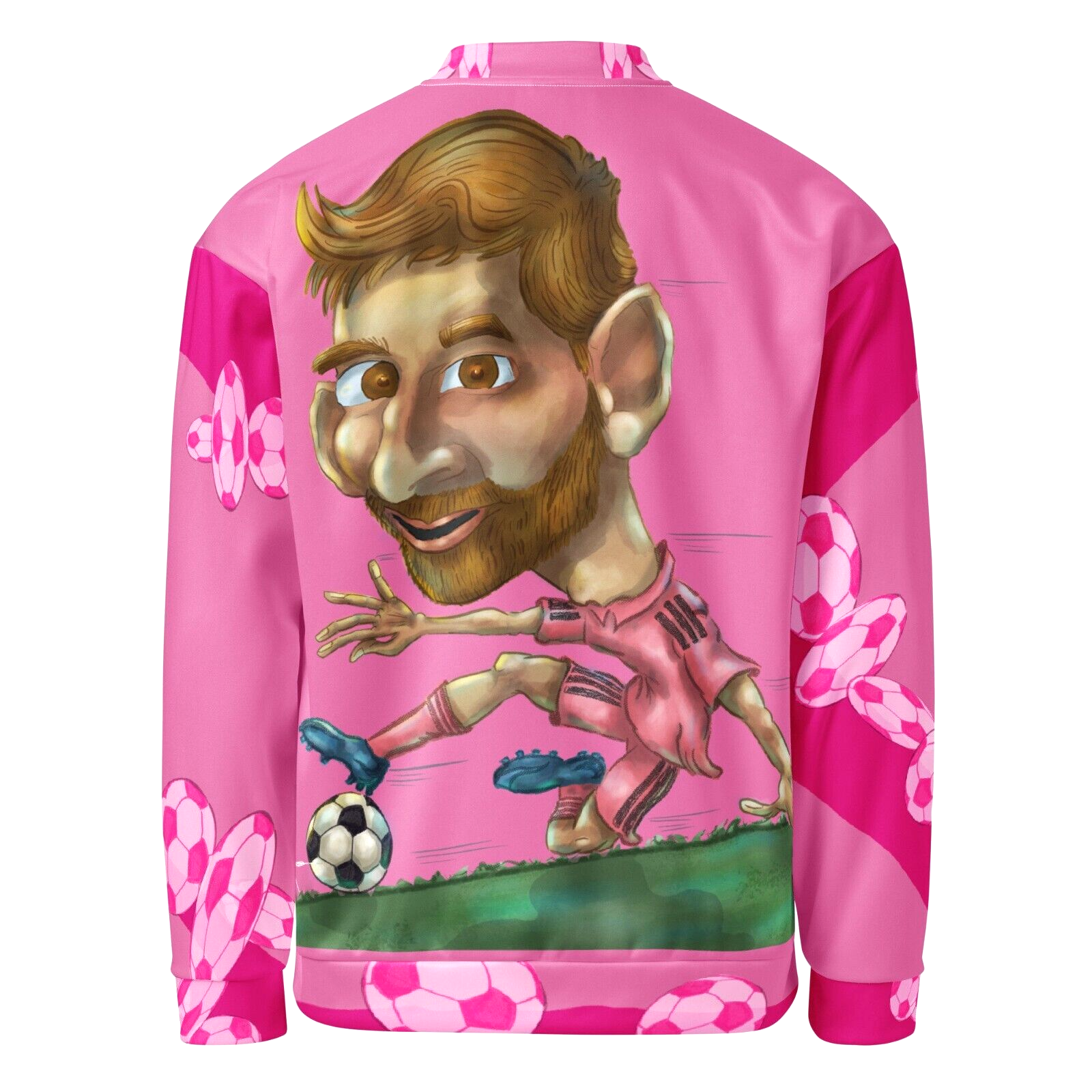 Messi Sliding #9003 Unisex Rose Bomber Jacket Funny Gift by JunoArtnDesign