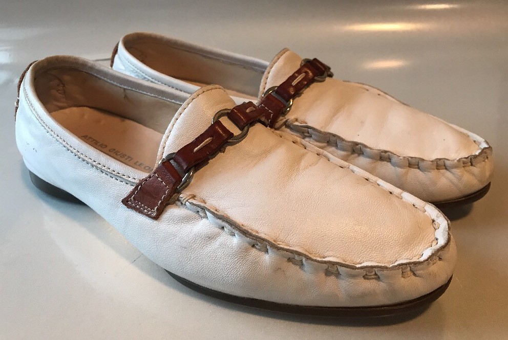 AGL Attilio Giusti Leombruni 36 5 White Brown Loafer Driver  display picture 1