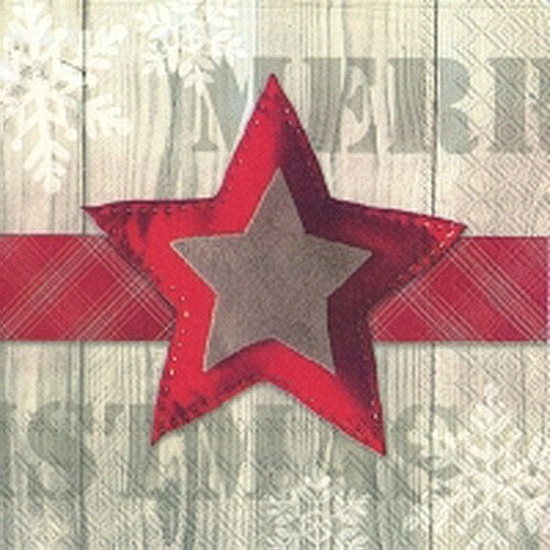 "20 Servietten\"Felt Star\"Schriftzug Stern Holzwand*Schneeflocke 33X33 Weihnachten"-image
