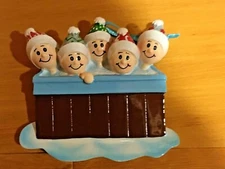 Bathtub / Hot Tub Family of 5 POLAR X Personalizable Christmas Tree Ornament