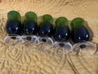 Vintage Handblown Green Cordial Glasses Set Of 5 — photo 2