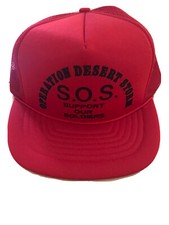 Operation Desert Storm Trucker Snapback Hat Mesh Support Our Soldiers Red Cap