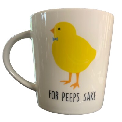 Pfaltzgraff RARE ''For Peeps Sake'' White Yellow Chick Large Coffee Tea Mug Cup