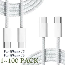 For iPhone 17 Air 16 15 USB-C to USB-C Cable 60W Fast Charging Type C Cord Lot