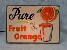 Vintage Pure "Sayso" Fruit Orange Juice Hanging Light RARE! Works!