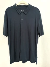 True Classic Fitted Short Sleeve 3-Button Polo Shirt Navy Size XXL #16360