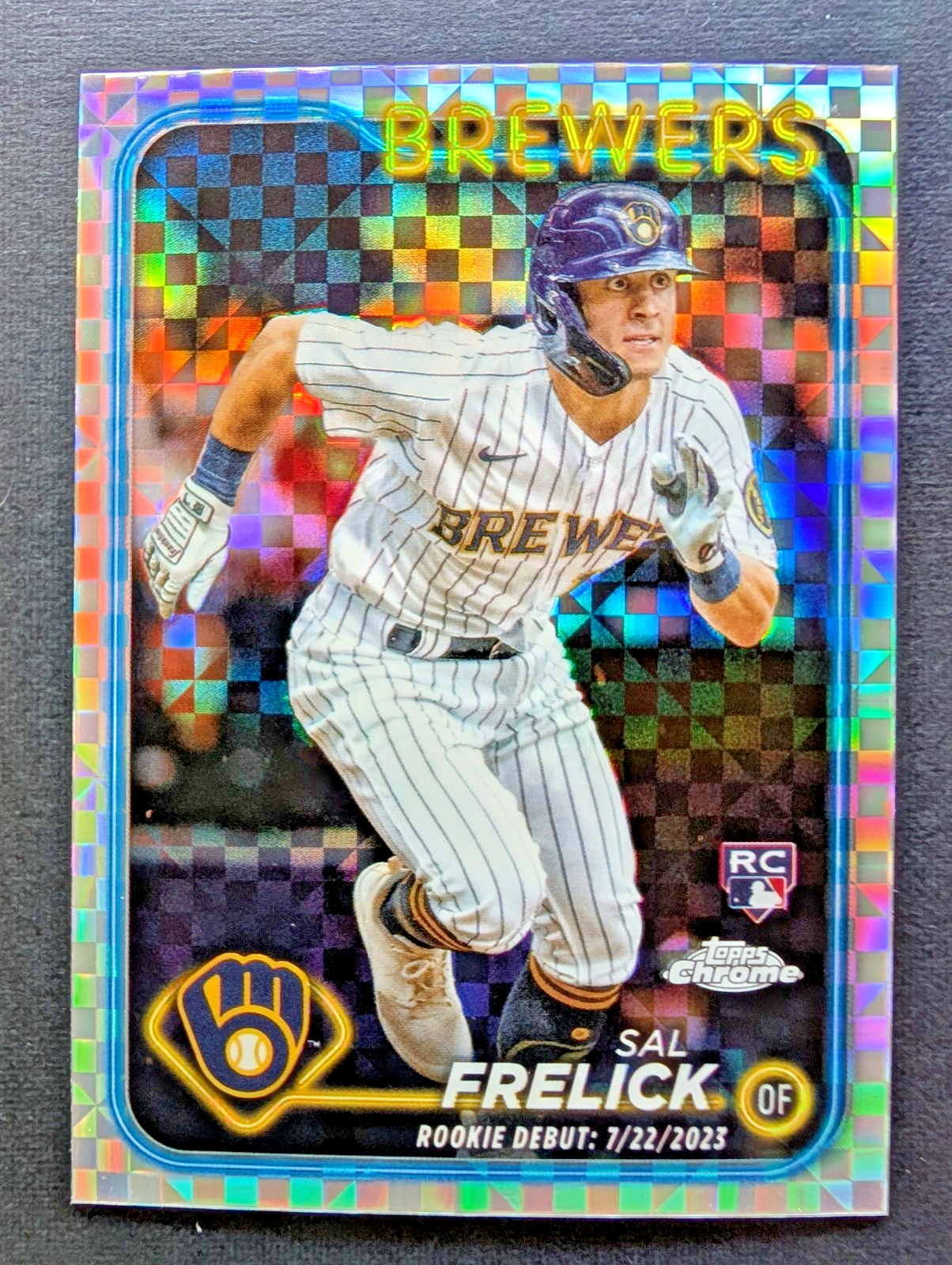 Sal Frelick 2024 Topps Chrome X Fractor Rookie Rc #usc61 Milwaukee Brewers 🟦🟨