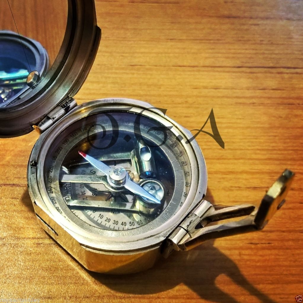 Antique Brass Nautical Brunton Compass Vintage Marine Collectible Gift