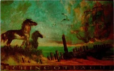 Chinconteague VA Hotel Russel Chinco Pony Room Postcard Unused (31160)