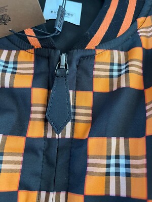 Burberry , Brookland Logo Bomber Jacket in Deep Orange