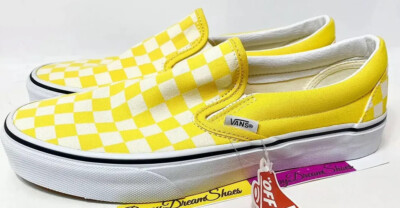 VANS | Checkerboard Classic Slip On Shoe in Cyber Yellow VANS Classic Slip On, Mens Sz 11, Checker Cyber Yellow True  main image 4