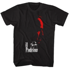 A702 - The Godfather Il Padrino Red Profile Black Shirts