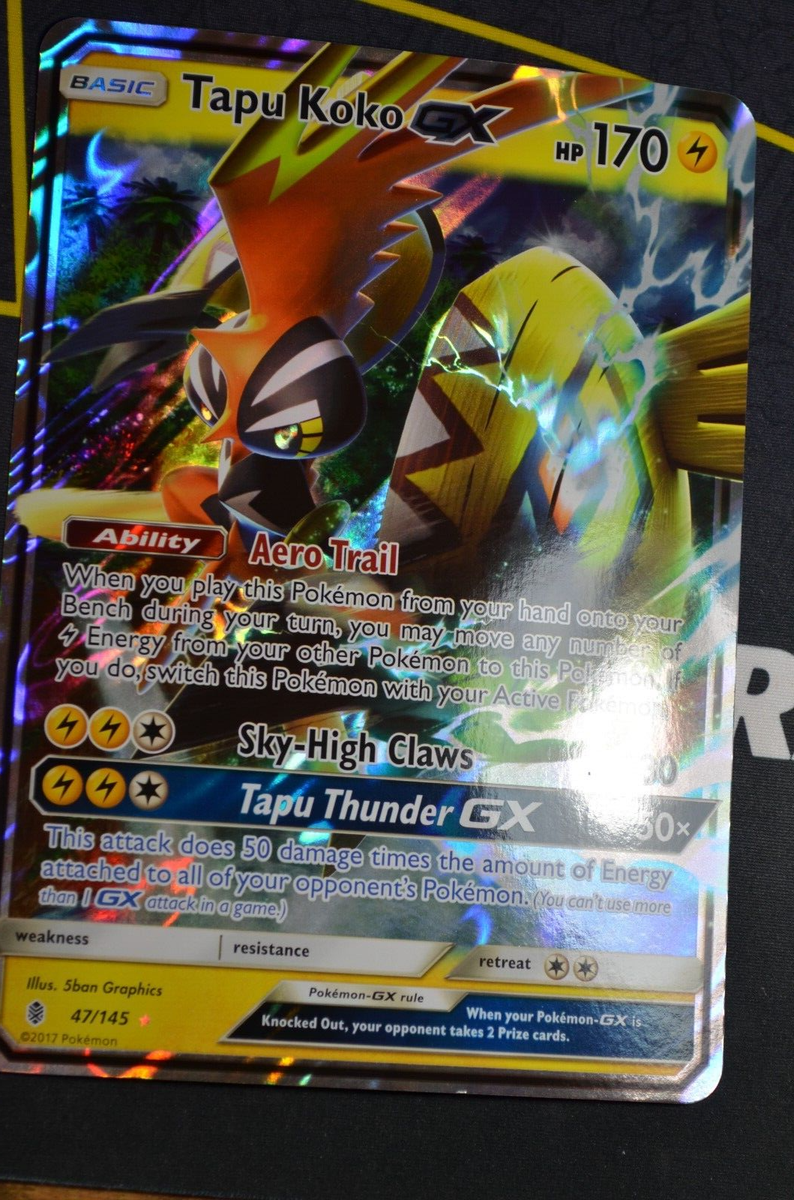 Pokémon TCG JUMBO TAPU KOKO GX 47/145 Black Star Promo in a