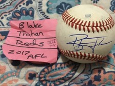 BLAKE TRAHAN SIGNED MINOR LEAGUEBASEBALL/CINCINNATI REDS 2018,2017 AFL