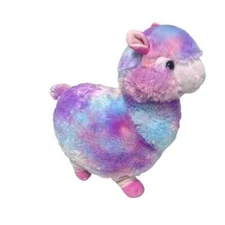 Kellytoy Pink Purple Tie Dye Llama Alpaca Plush Stuffed Animal