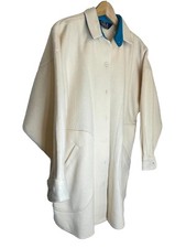 The Woolrich Woman Cream Coat Sz S Button Front 2 Front linedPockets Made In USA