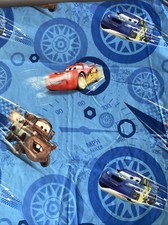 Disney Pixar Cars Twin Flat Sheet Blue Fabric Little Boy Room Mix Match Projects