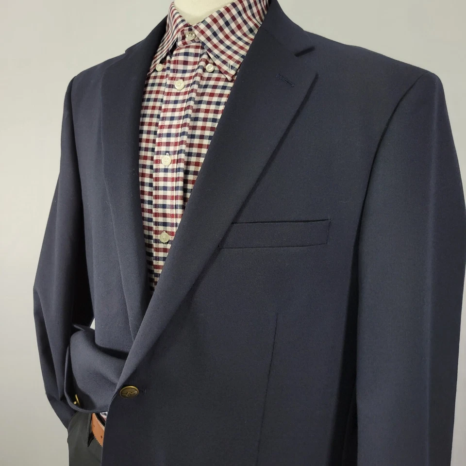 Abrigo Blazer Deportivo Dockers Para Hombre Dos Botones Profundo Azul Marino Poli Lana Talla 46L Foto 3 de 4