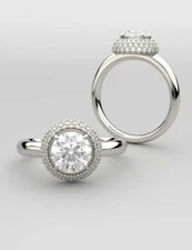 2.09Ct White Round Lab Created Diamond Promise Engagement 14K White Gold Ring