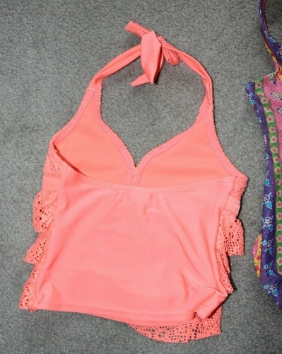 Gap Cat & Jack Girls 6/6X LOT OF 2 Pink Ruffled Swim Top & 1 PC Floral Swimsuits - Picture 9 of 12