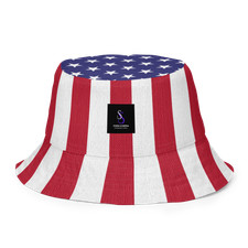 Reversible US American Flag Bucket Hat USA