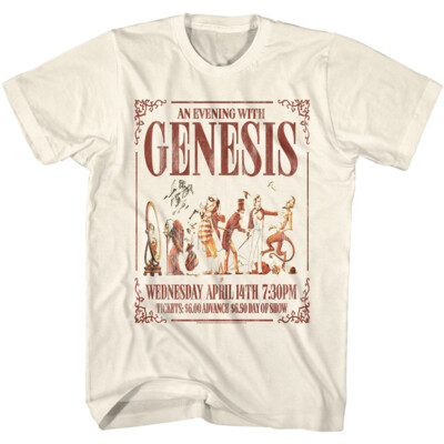 Genesis Wed April 14th Phil Collins Men's T Shirt English Rock Band Tour Merch