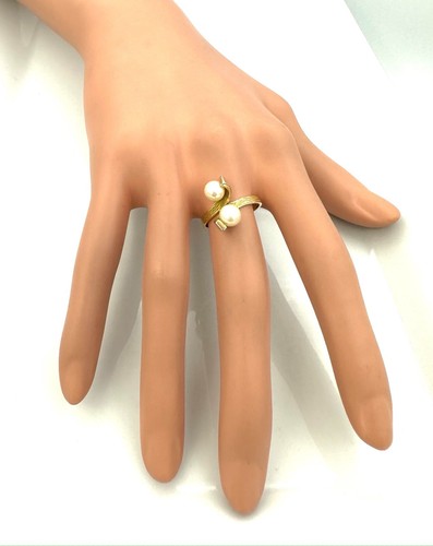 WUNDERSCHÖNER 18 KARAT GOLD RING - Du und ich in Perle - 3,36 g - Bild 3 von 3
