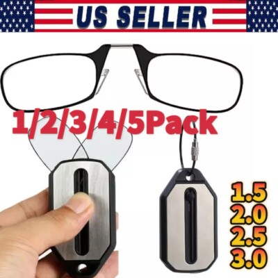 2024 Clip Nose Reading Glasses Portable Folding Presbyopic Glasses for Men Women