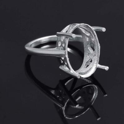 925 Silber Semi Mount Ring 10x14 MM,12x16 MM,13x18 MM,15x20 MM Ovaler Rohlinge