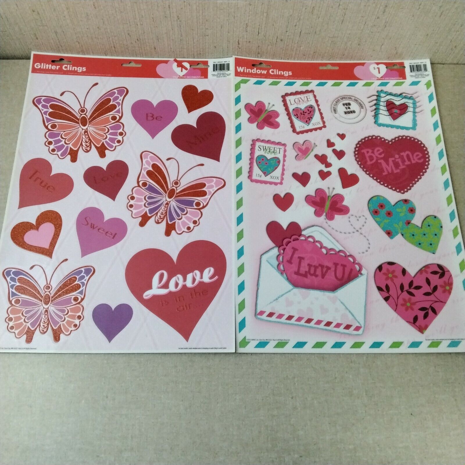 Valentine's Day Love Gifts Mail Butterflies Long Beach Mall Window Clings