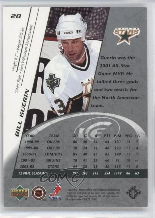 2003-04 Upper Deck Ice Bill Guerin #28 - Image 2 of 2