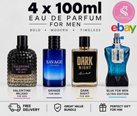 4x100ml Men’s Eau de Parfum Bundle Fragrance Couture & Lamsat 4 Fragrances