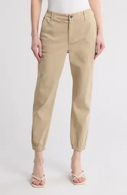 AG Caden Joggers Tailored Trouser Pockets High Rise Dry Dust Beige Tan 24 NWOT