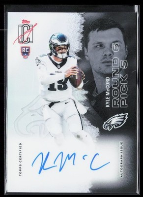 Kyle McCord 2025 Topps Signature Chrome Autographs #108 RC, AU, Refractor Eagles