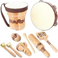 Kallwong Wooden Musical Instruments Set for ,7 Types Percussion Set,Bongo Dru...